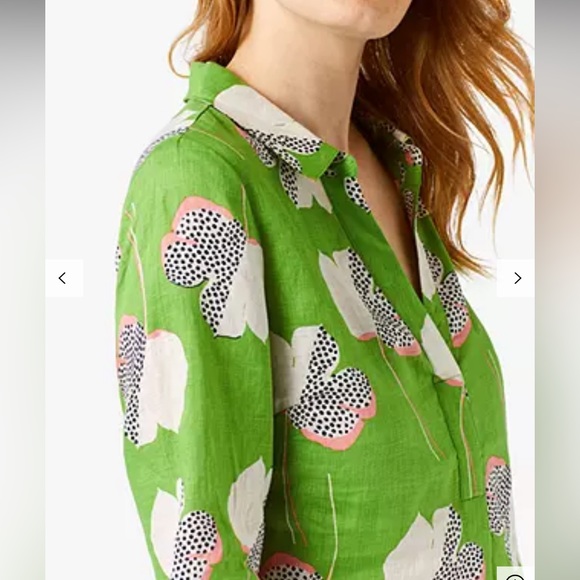 White Stuff Linen Harper Tunic Palm Green US 12 (GB 16) - Picture 2 of 7